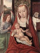 Master of the Saint Ursula Legend Virgin and Child with an Angel France oil painting artist